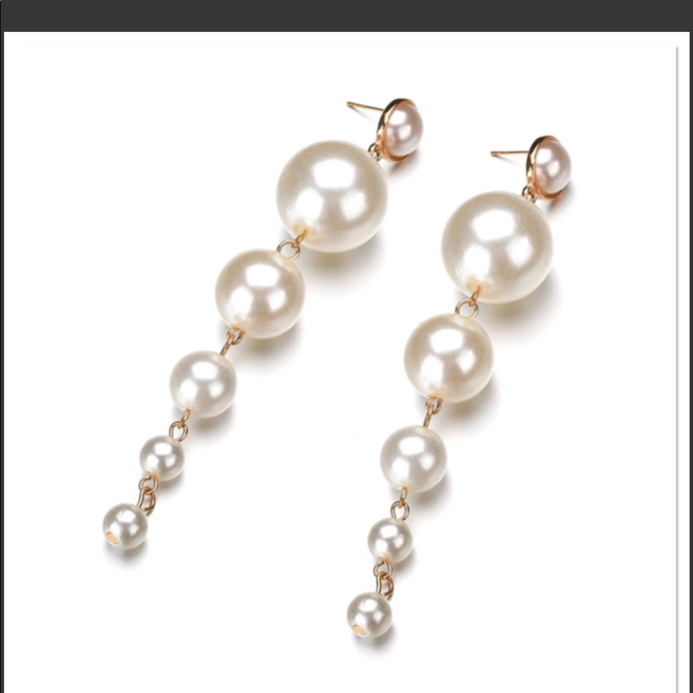 Long Pearl Earrings - Picture 3 of 3